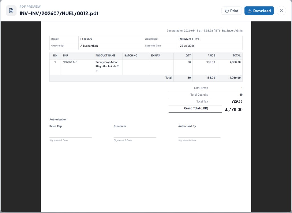 Tax-Ready Invoice Prints in iForce